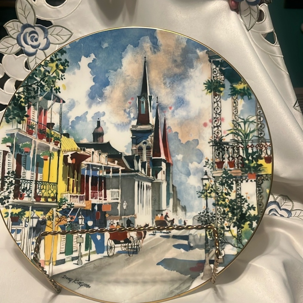 Limited Edi Royal Doulton porcel plate French Quarter by Dong Kingman